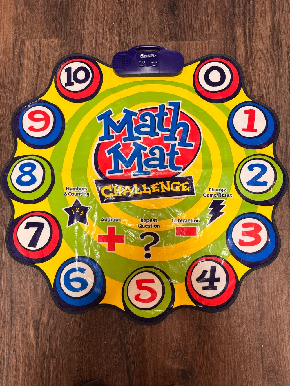 Math Mat Challenge Interactive Learning Play Mat - Yellow/Green